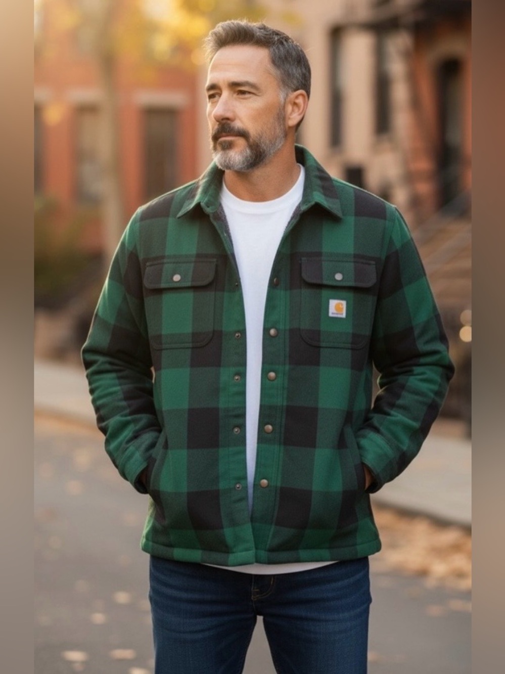 Carhartt Relaxed Fit Heavyweight Flannel Sherpa Lined Shirt Jacket
